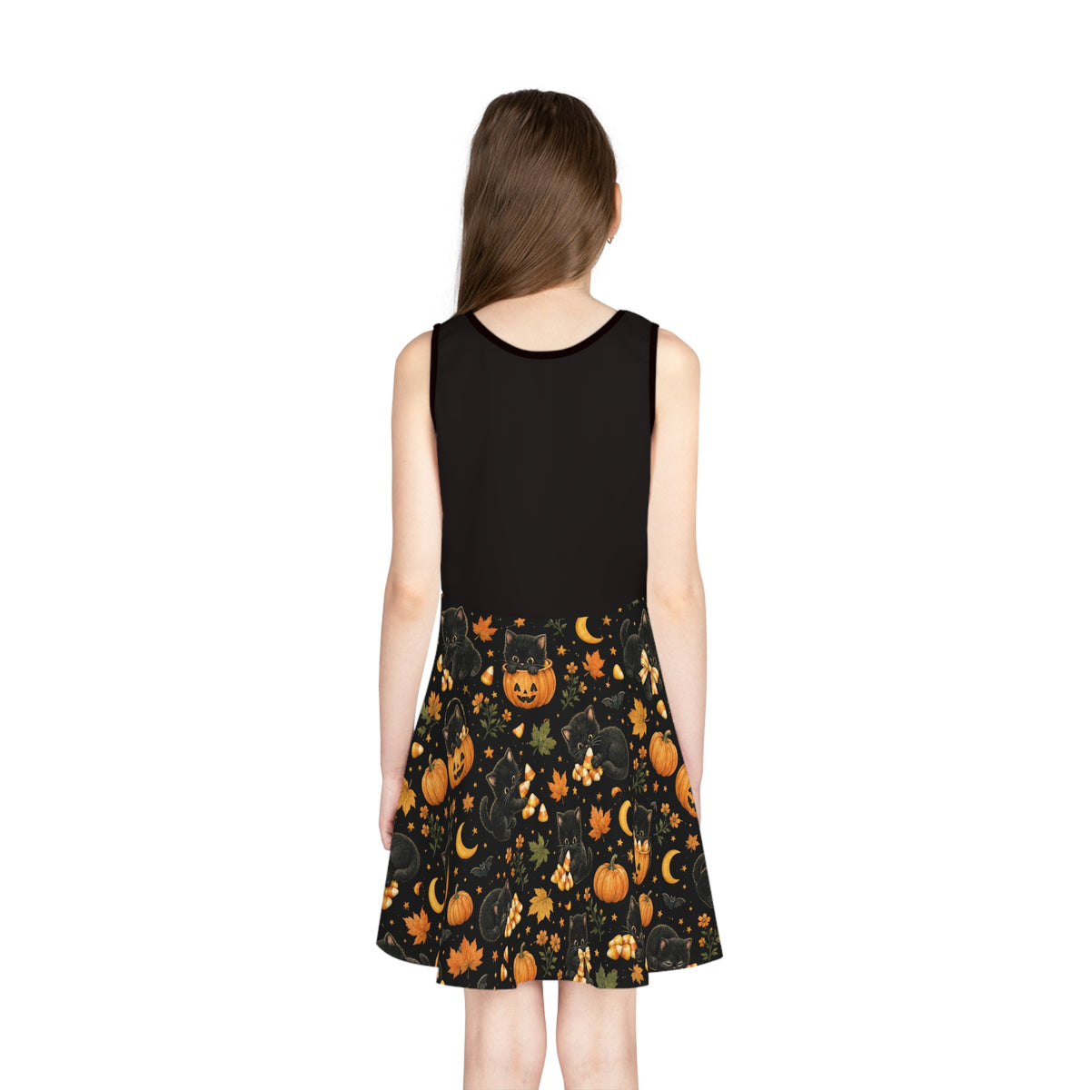 Black Cat Pumpkin Halloween Dress