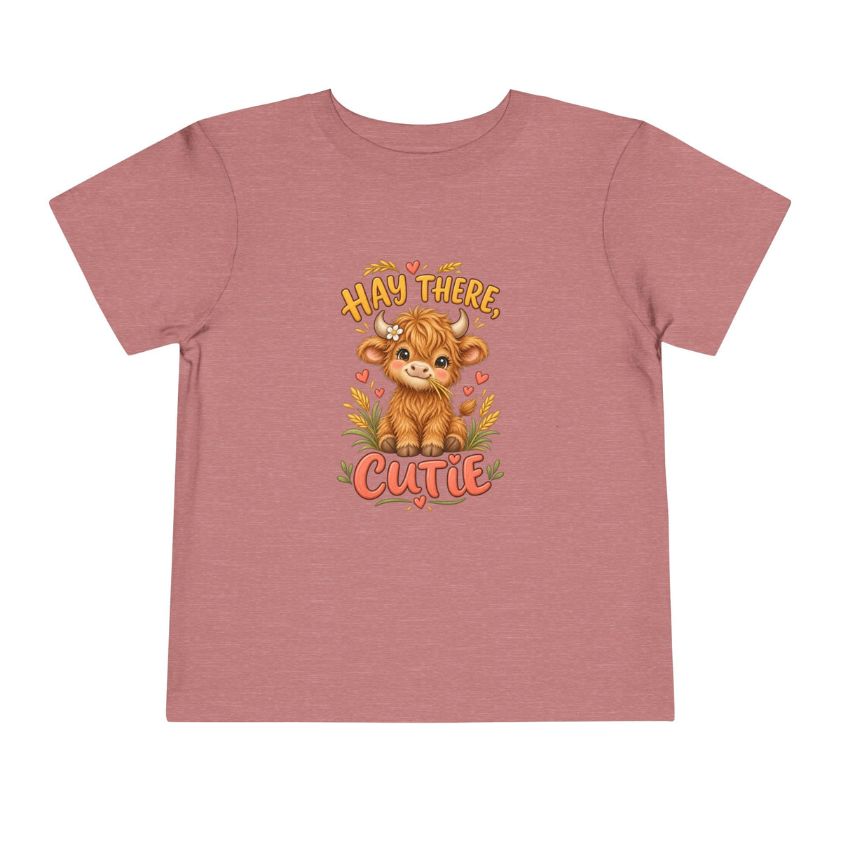 Hay There Cutie Kids Shirt, Cute Highland Cow Toddler Tee
