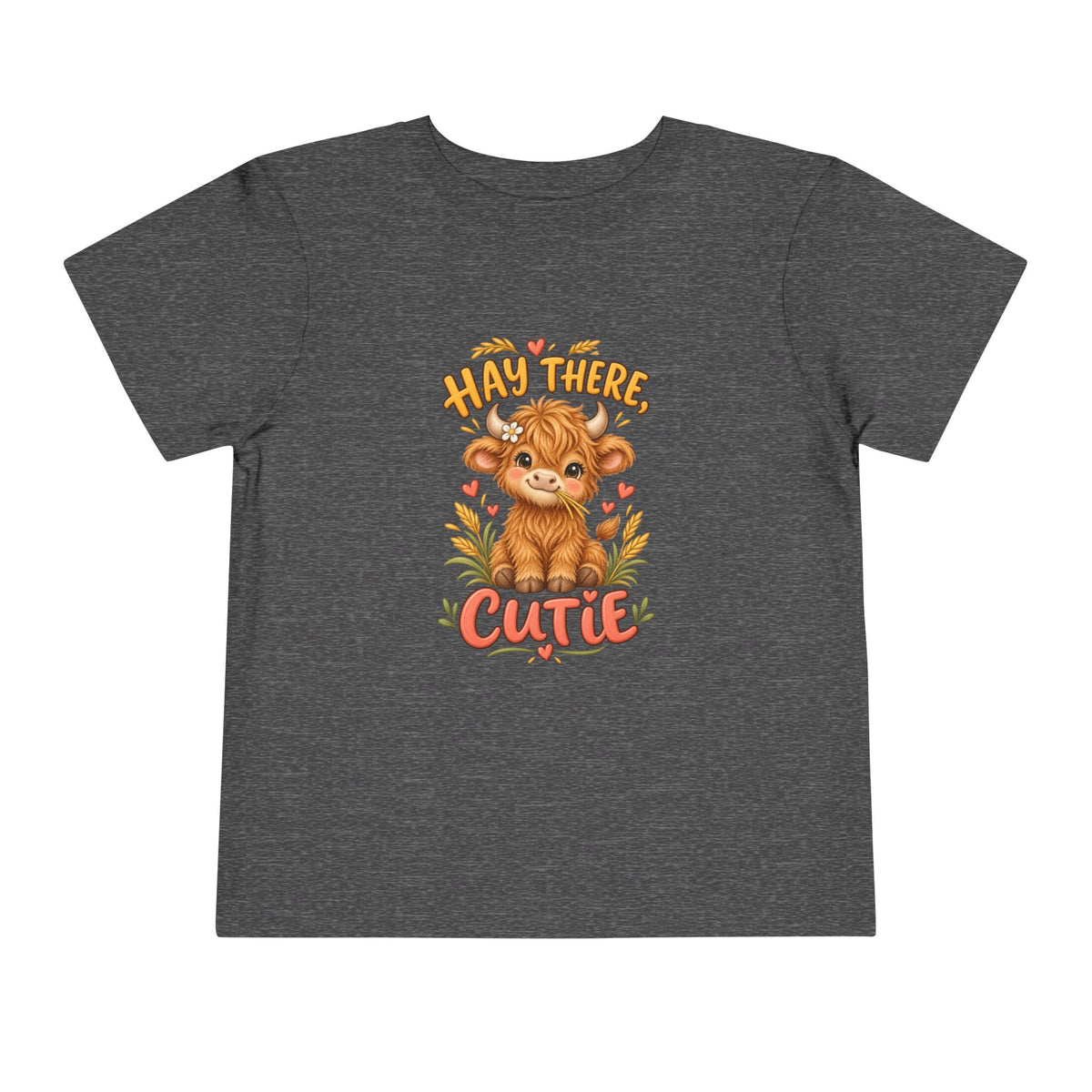 Hay There Cutie Kids Shirt, Cute Highland Cow Toddler Tee