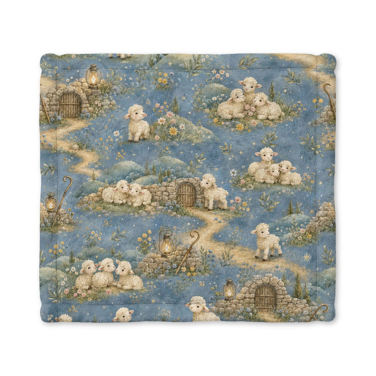 Lost Sheep Baby Blanket, Christian Baby Gift, Jesus Good Shepherd Nursery Decor, Lamb Blanket, Gender Neutral Baptism Gift