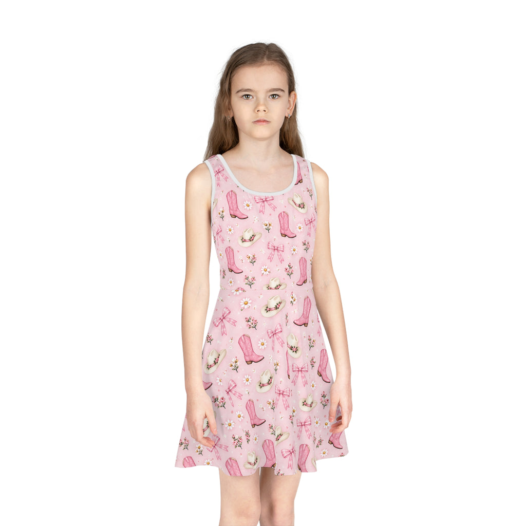 Pink Cowboy Boots Pattern Sundress