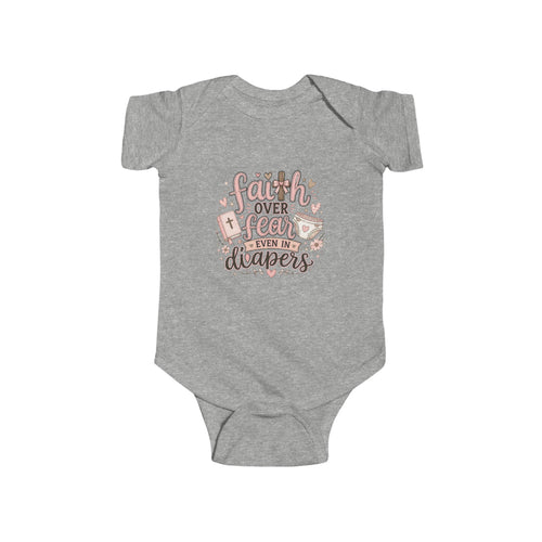 Faith Over Fear Baby Bodysuit, Christian Baby Clothes, Floral Scripture Inspired Infant Outfit, Baby Shower Gift, Christian Newborn Gift