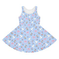 White Dove and Pink Bows Pattern Girls' Sundress