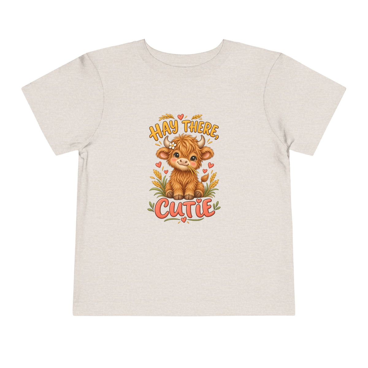 Hay There Cutie Kids Shirt, Cute Highland Cow Toddler Tee