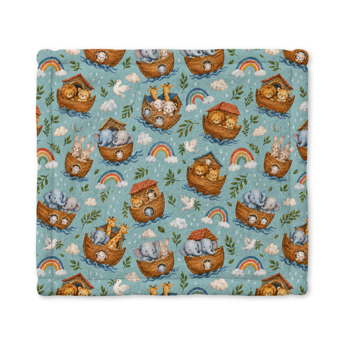 Baby Lovey Blanket — Cute Noah’s Ark Animal Minky Security Blanket