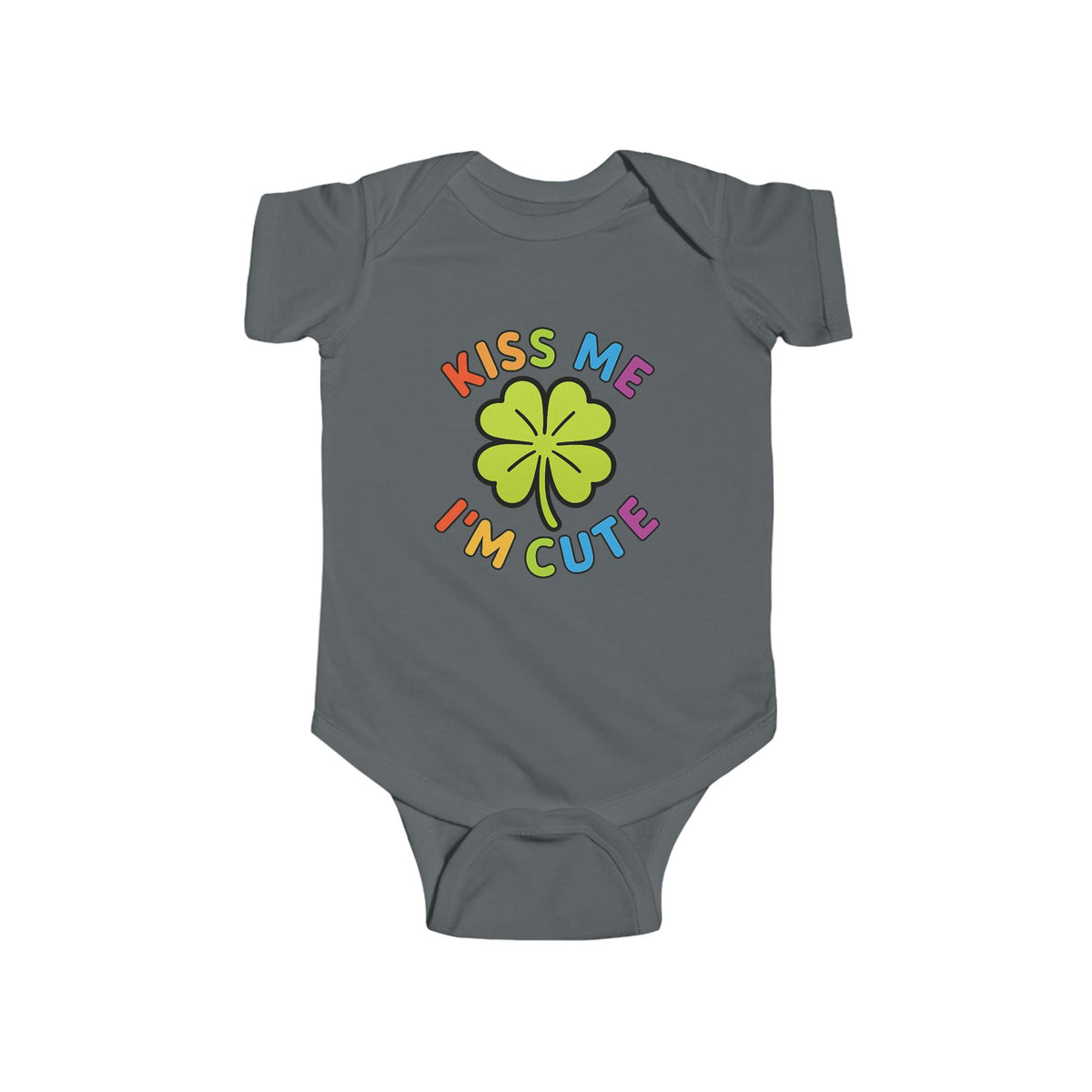 Kiss Me I'm Cute Baby Bodysuit, St Patrick's Day Outfit, Lucky Clover Infant Bodysuit, Baby Shower Gift