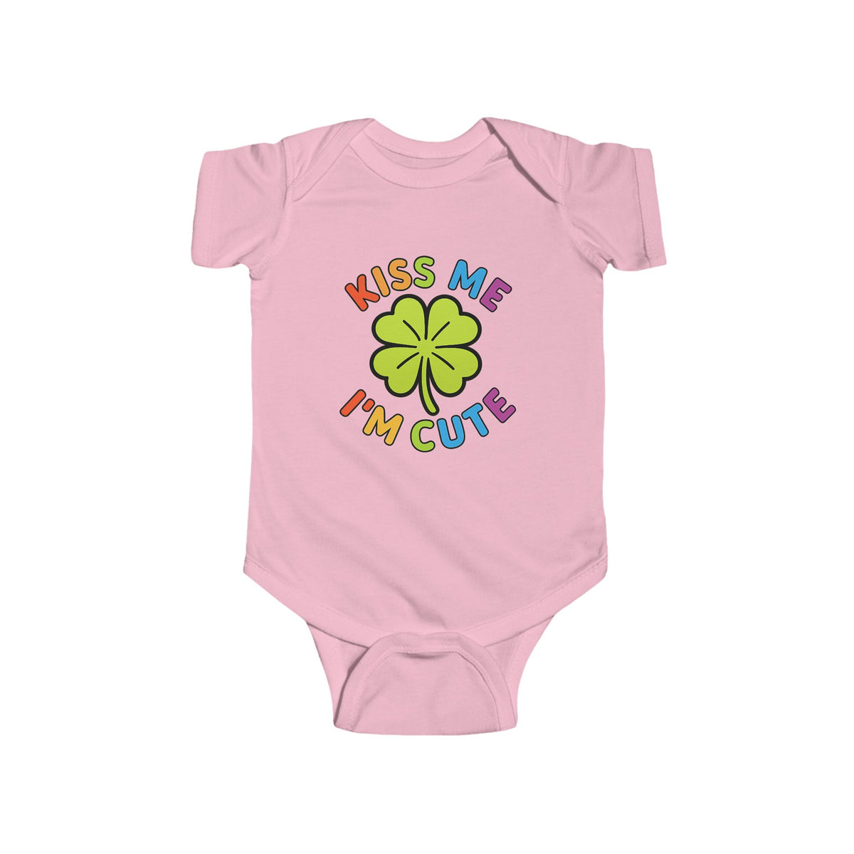 Kiss Me I'm Cute Baby Bodysuit, St Patrick's Day Outfit, Lucky Clover Infant Bodysuit, Baby Shower Gift