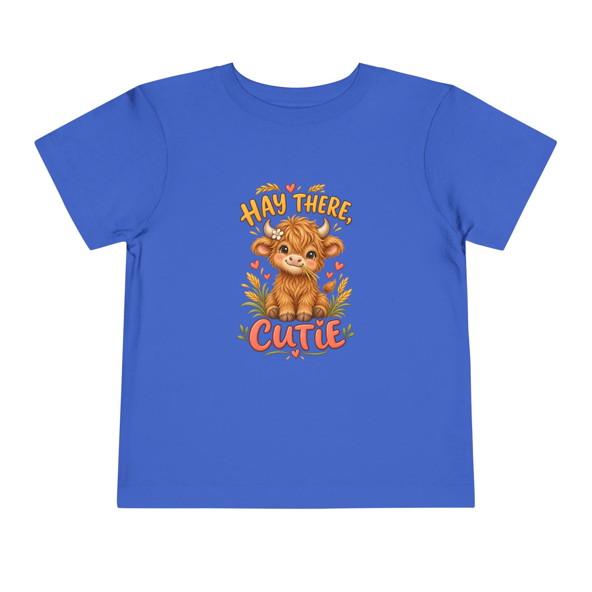 Hay There Cutie Kids Shirt, Cute Highland Cow Toddler Tee