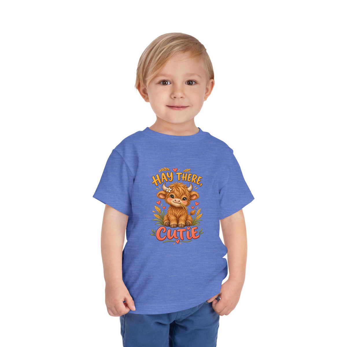 Hay There Cutie Kids Shirt, Cute Highland Cow Toddler Tee