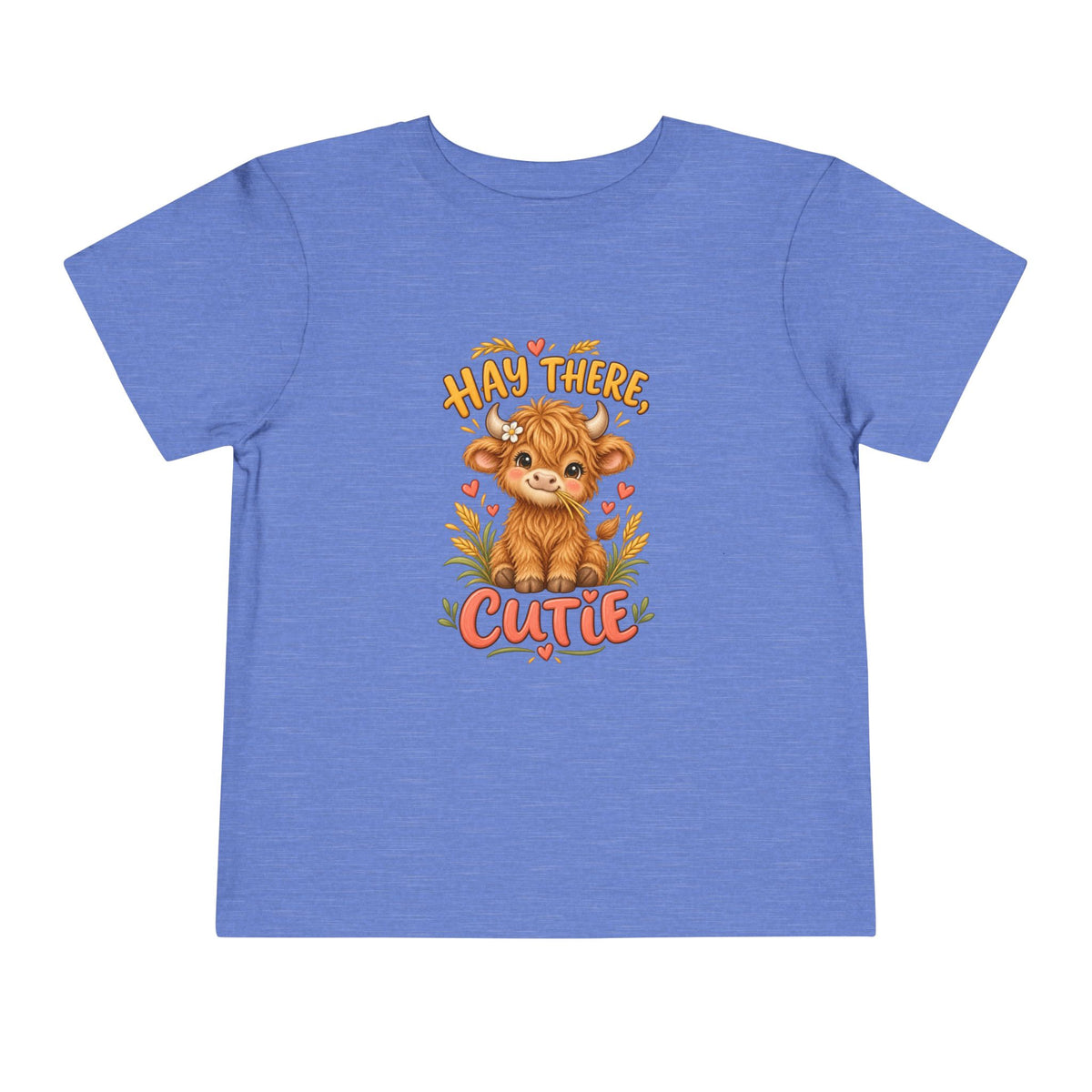 Hay There Cutie Kids Shirt, Cute Highland Cow Toddler Tee