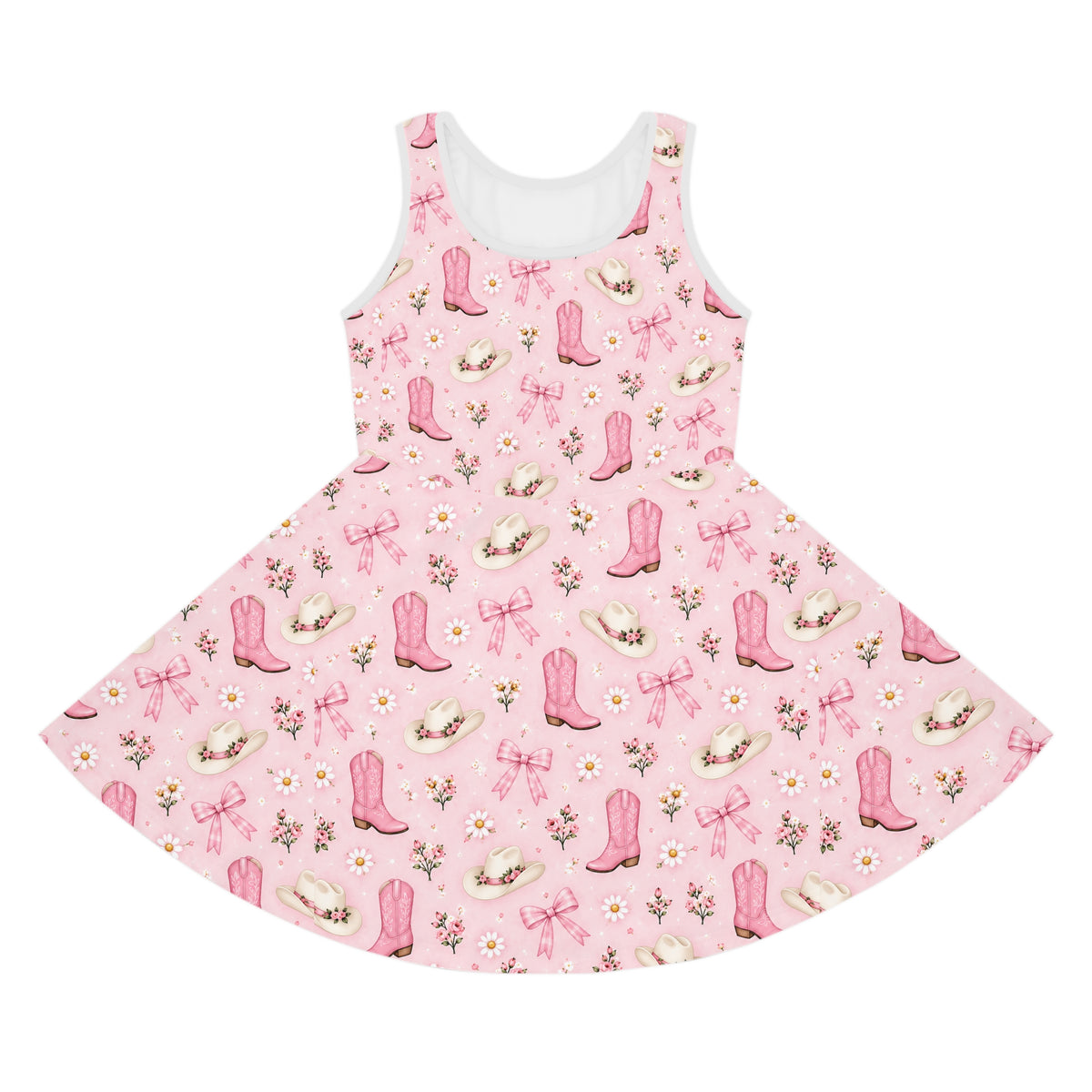 Pink Cowboy Boots Pattern Sundress