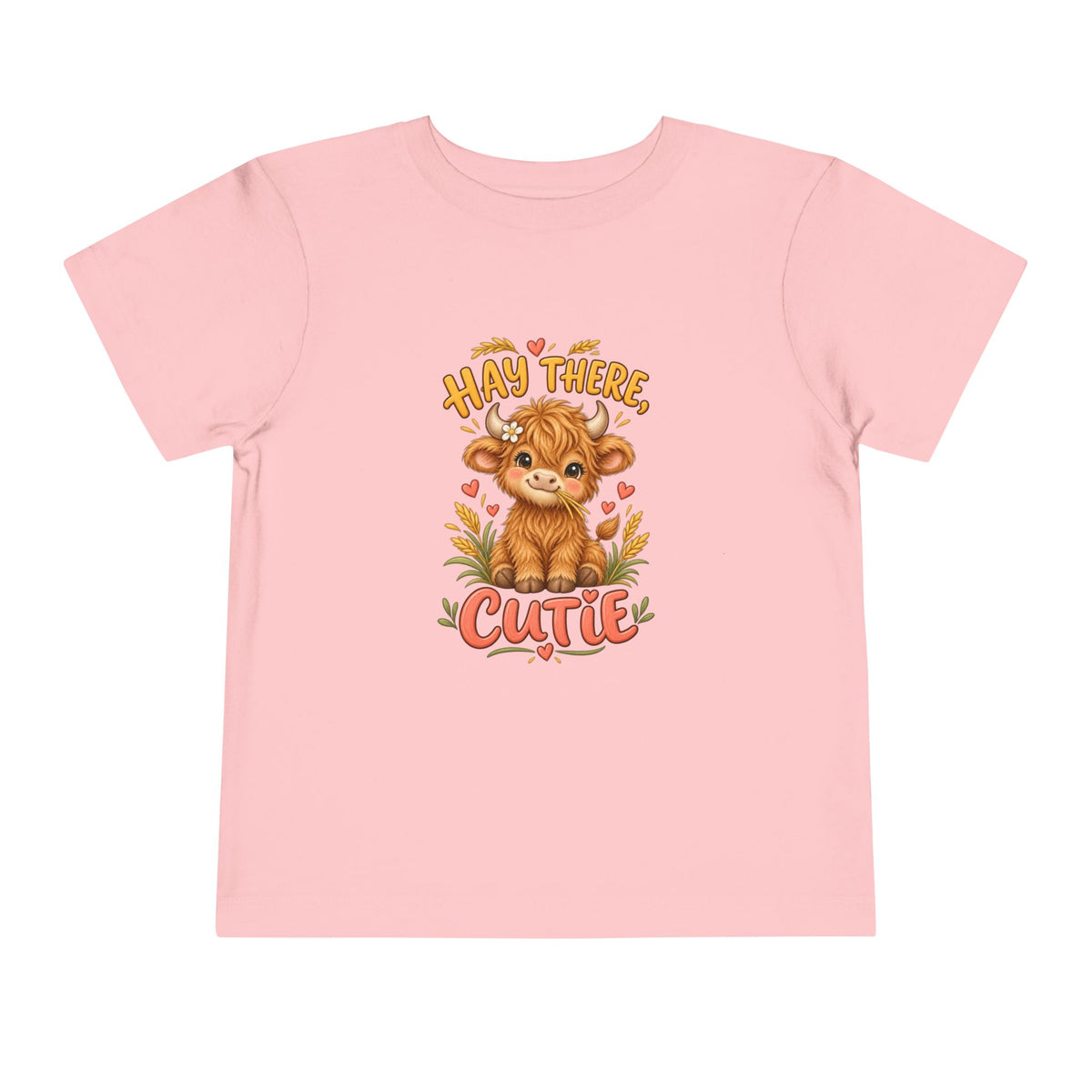 Hay There Cutie Kids Shirt, Cute Highland Cow Toddler Tee