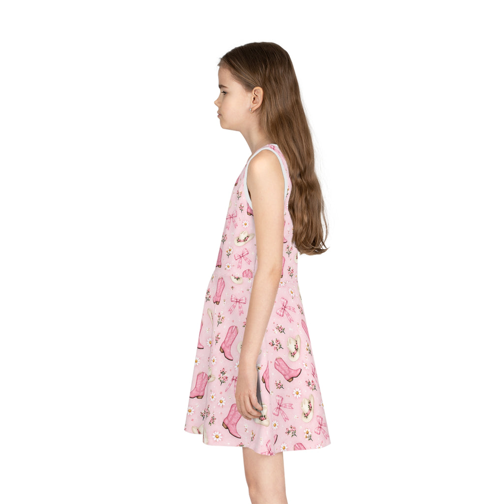 Pink Cowboy Boots Pattern Sundress