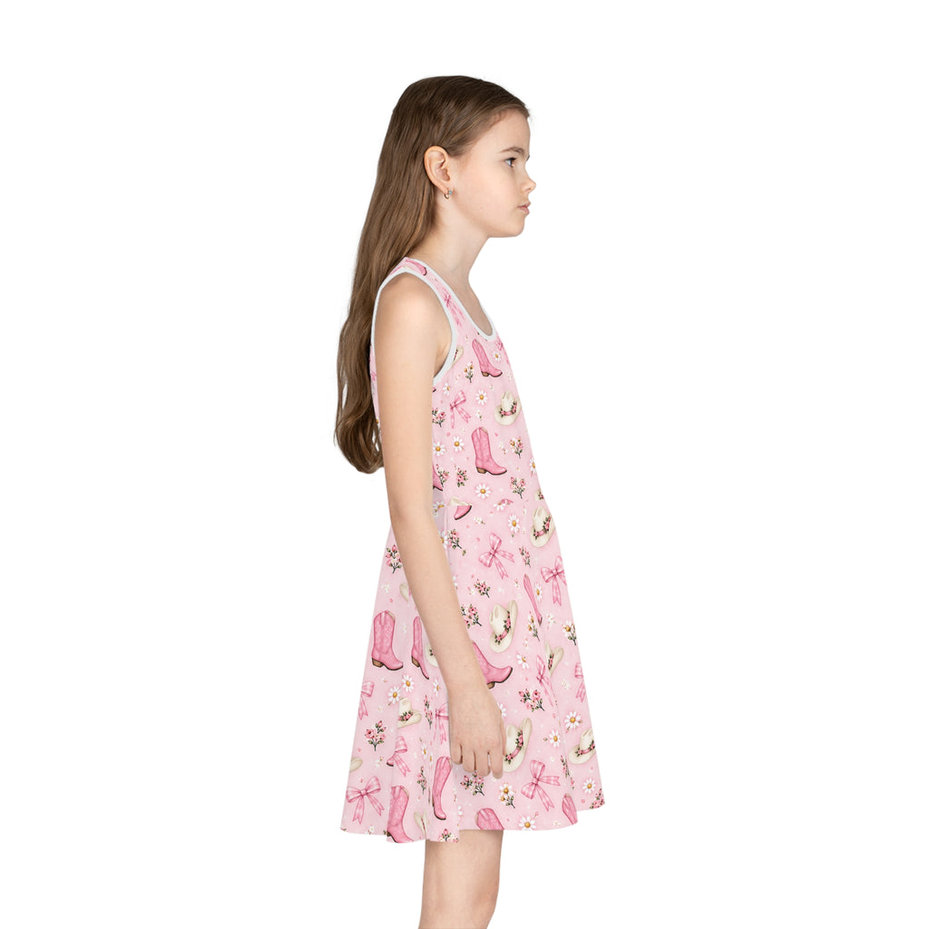Pink Cowboy Boots Pattern Sundress