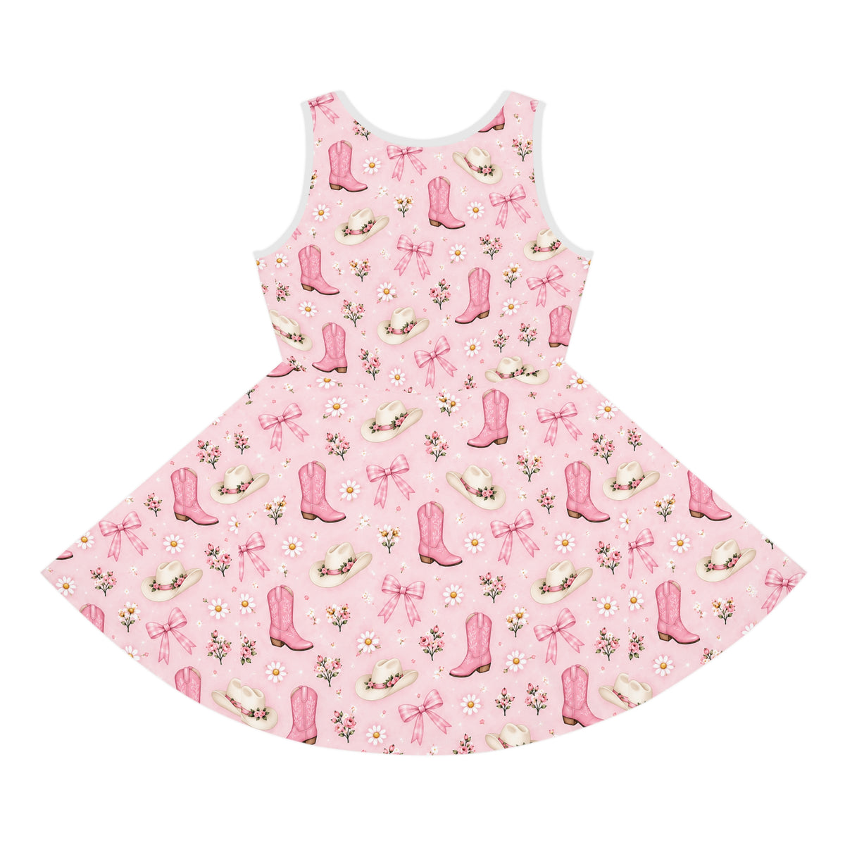 Pink Cowboy Boots Pattern Sundress
