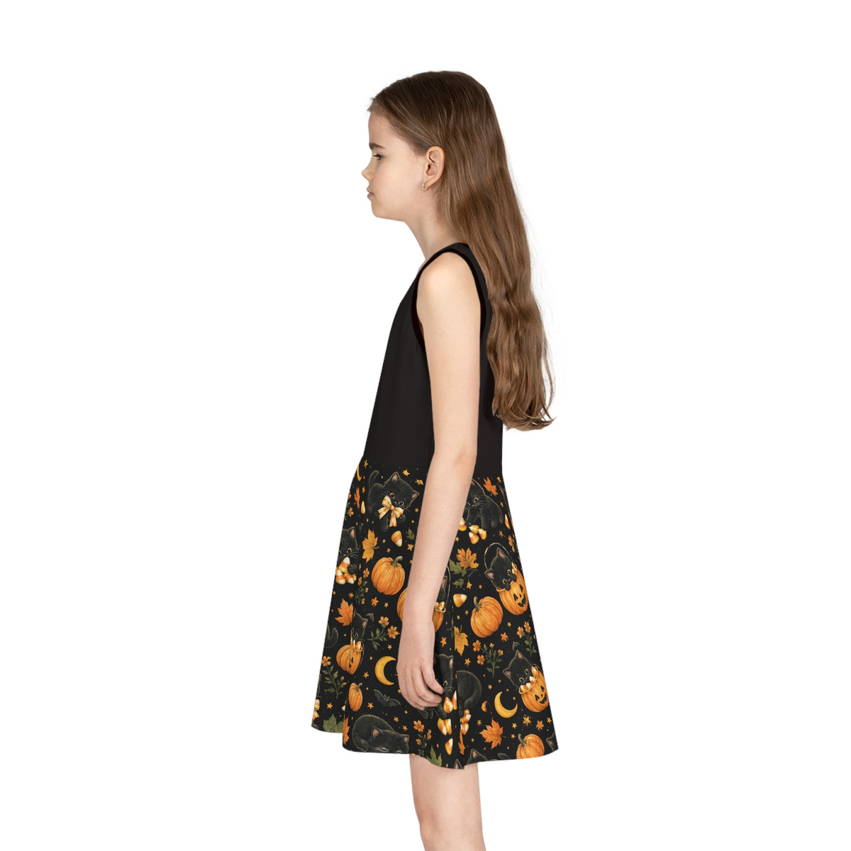 Black Cat Pumpkin Halloween Dress